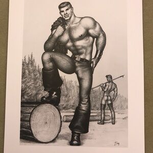 Vintage Tom Of Finland Print "Lumberjack" 11.75 x 9.5
